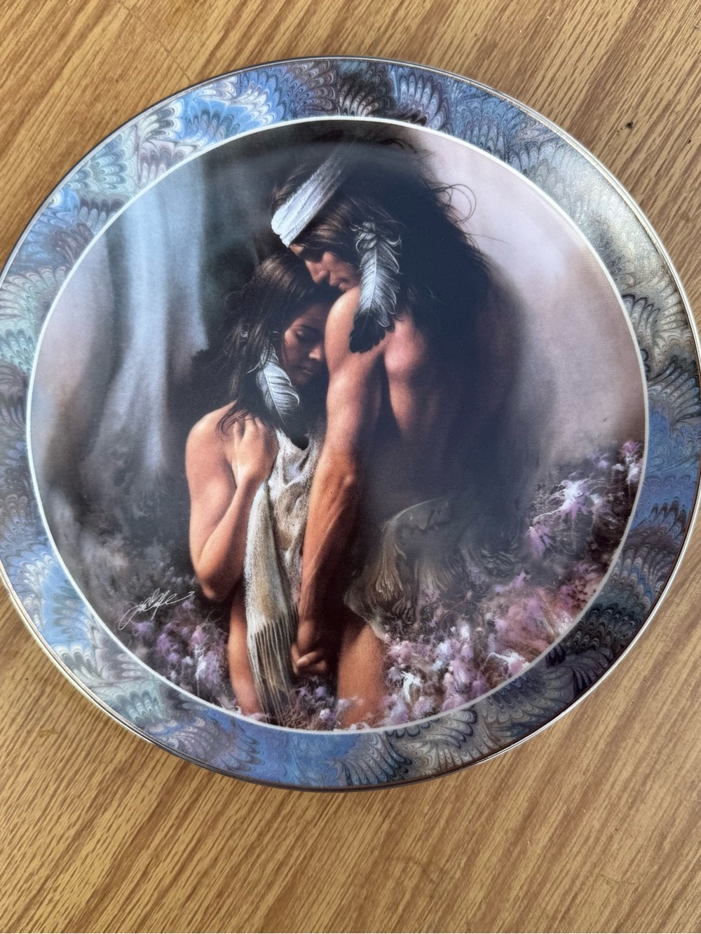 The Bradford Exchange Blue and Silver Native-Inspired Decorative Plate